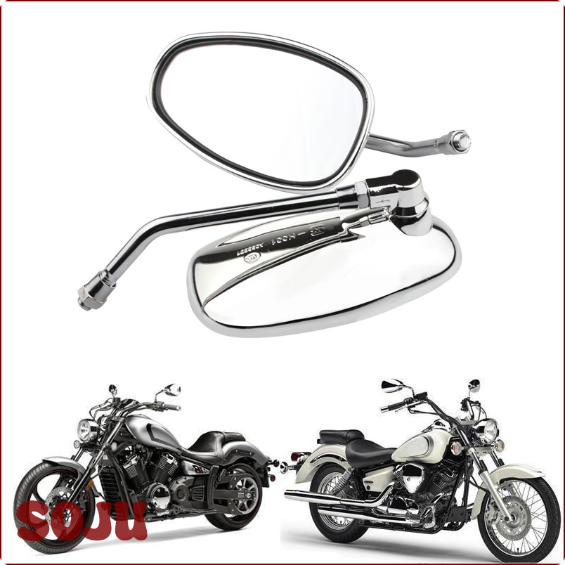 [M1708] 1 paar Chrome xe máy spiegel động cơ achteruitkijkspiegel cho Yamaha Vmax virago 535 v-star 650 1100 1300 Chiến Binh Hoàng Gia ☆