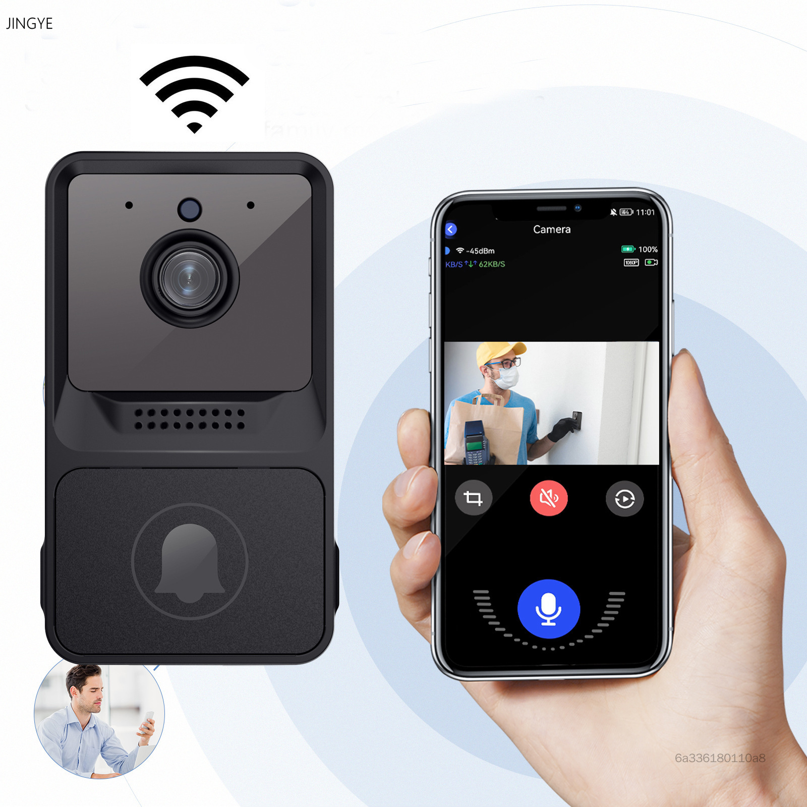 ออดวิดีโออัจฉริยะ WiFi - ตาแมวอิเล็กทรอนิกส์สายไฟต่ำสำหรับบ้าน ราคา 210 บาท*ส่งฟรี