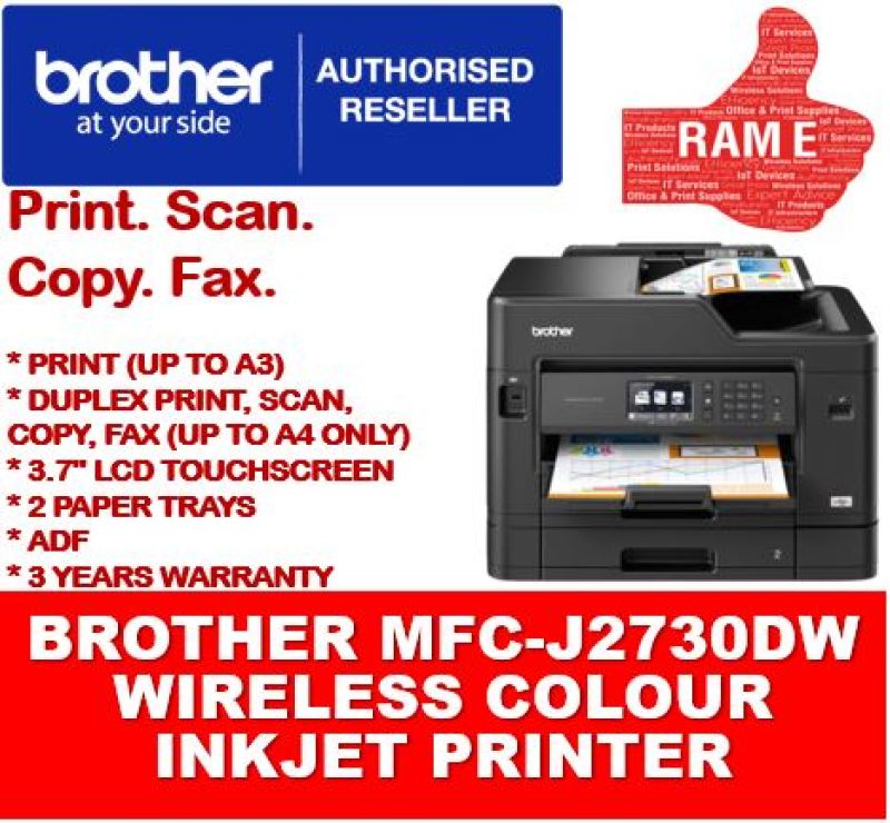 Brother MFC-J2730DW J2730DW 2730DW 2730 Wireless Colour Inkjet Printer / A3 Print / ADF [Print | Scan | Copy | Fax] Singapore