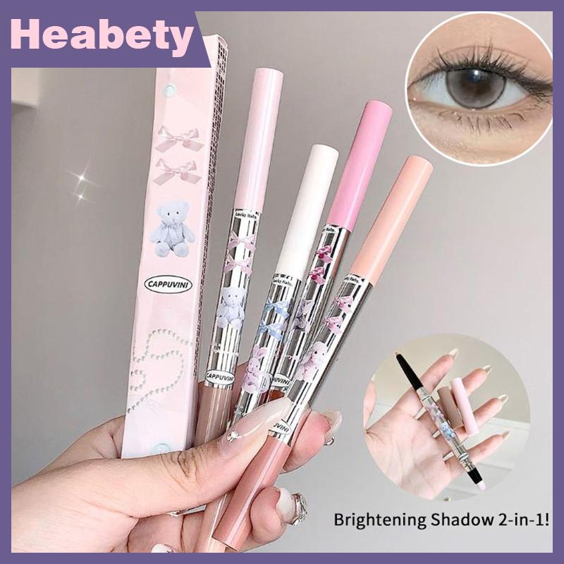 Heabety Cappuvini bút chì tằm nằm hai đầu Bút trang điểm Highlighter mở rộng mắt dưới mắt bút trang điểm Highlighter đầu mỏng mềm