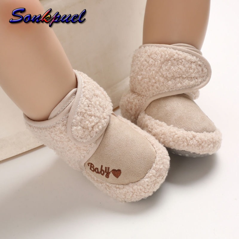  Sonkpuel ấm trẻ sơ sinh giường cũi cho bé Bốt đi tuyết mềm mại thoải mái bé gái sơ sinh bé trai chống Tất chống trượt dép trẻ sơ sinh giày 