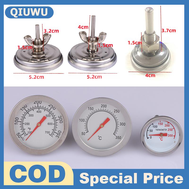 QIUWU เครื่องวัดอุณหภูมิบาร์บีคิวแบบ bimetal 0-300 ℃ อุปกรณ์ทำอาหารมืออาชีพสำหรับเครื่องตรวจจับอุณหภูมิหัววัดแบบปิดผนึกเตาอบ ราคา 46 บาท*ส่งฟรี