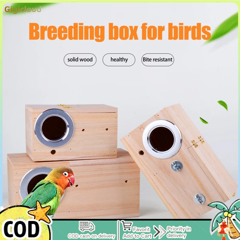 Wooden Bird Nest Outdoor Garden Decoration Breeding Box For Parrot Parakeet Cockatiel And Other Small Birds