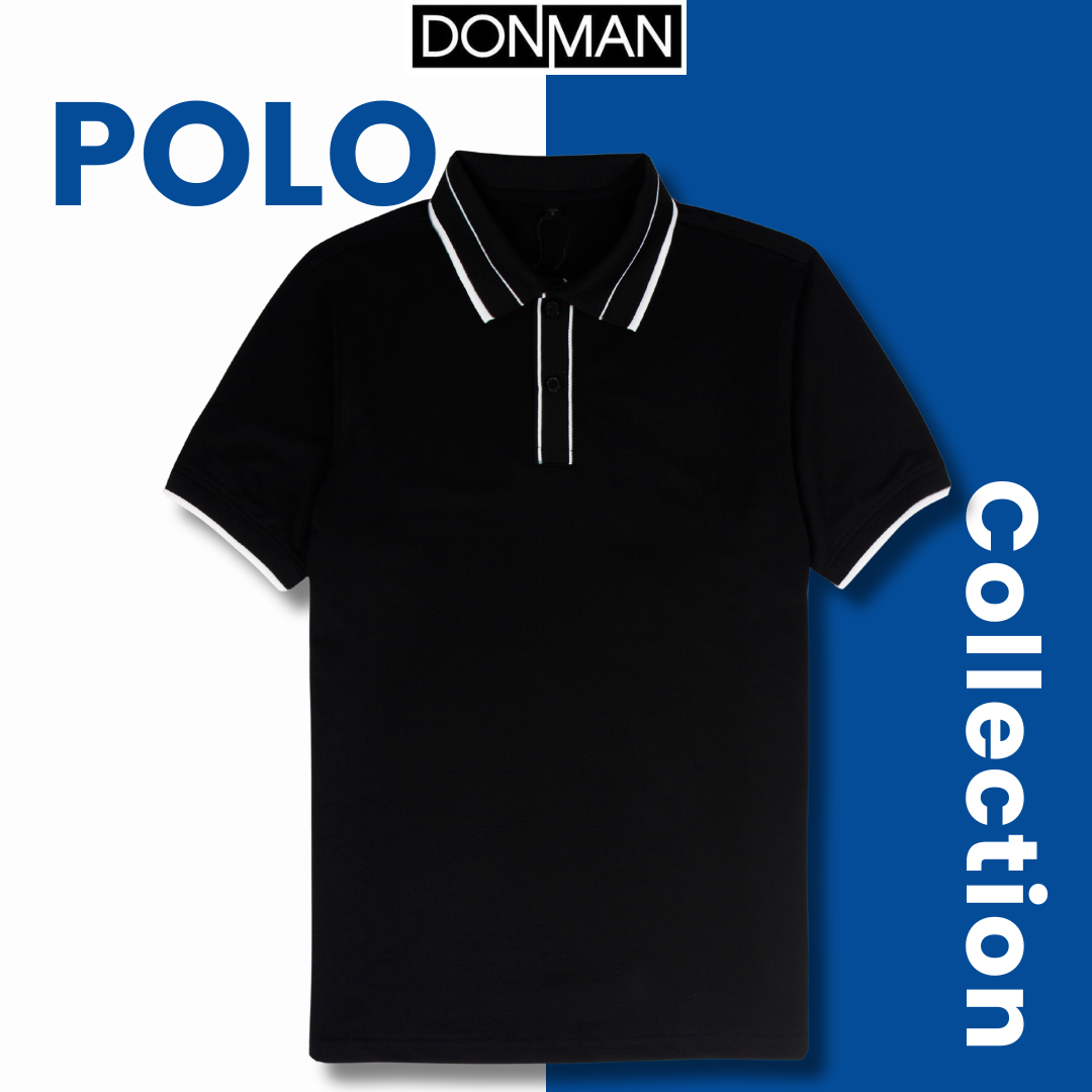 (Dic shop) Áo Polo trơn DONMAN cao cấp với chất Premium CVC pique Thấm hút mồ hôi tốt, giảm nhiệt AT