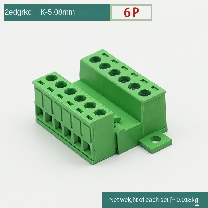 [2EDGRKC-5.08] Đầu Nối Dây Không Hàn 6P - Ổ Cắm Khóa Bảng Zhixing | 2-24P 5.08mm 300V 10A | Tự Động Hóa & Điện Tử