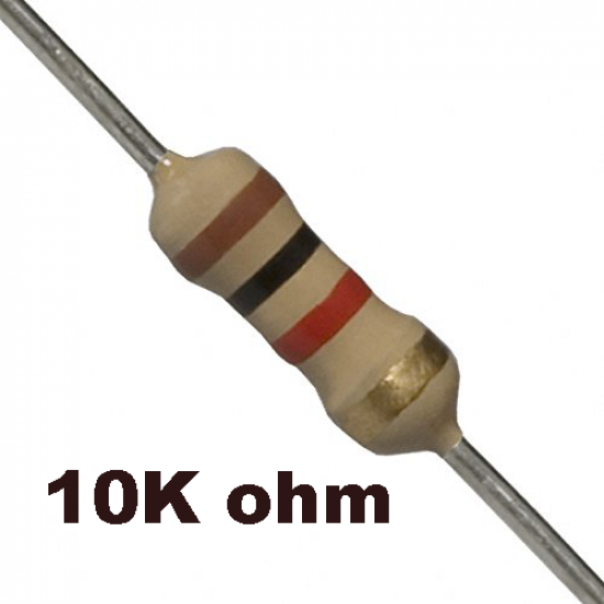 Pack of 50 - Resistor 10 K Ohm Resistance - 1/4W
