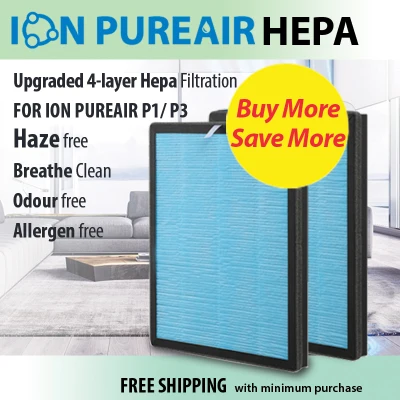 Hepa Filter for ION PUREAIR P1/P3/ GEN2 P5/ GEN2 P7 /GEN3 P7(UV)(2 Pieces)