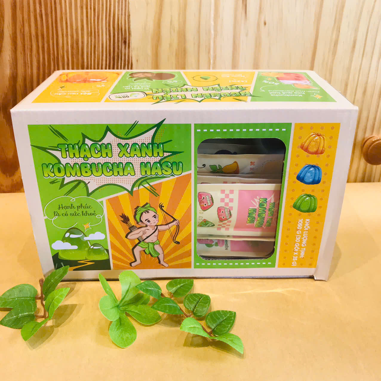 [Ảnh thật] [Chính hãng] Thạch xanh Kombucha Hasu Mix vị 1050gr - Vgreen OhBook_Foods