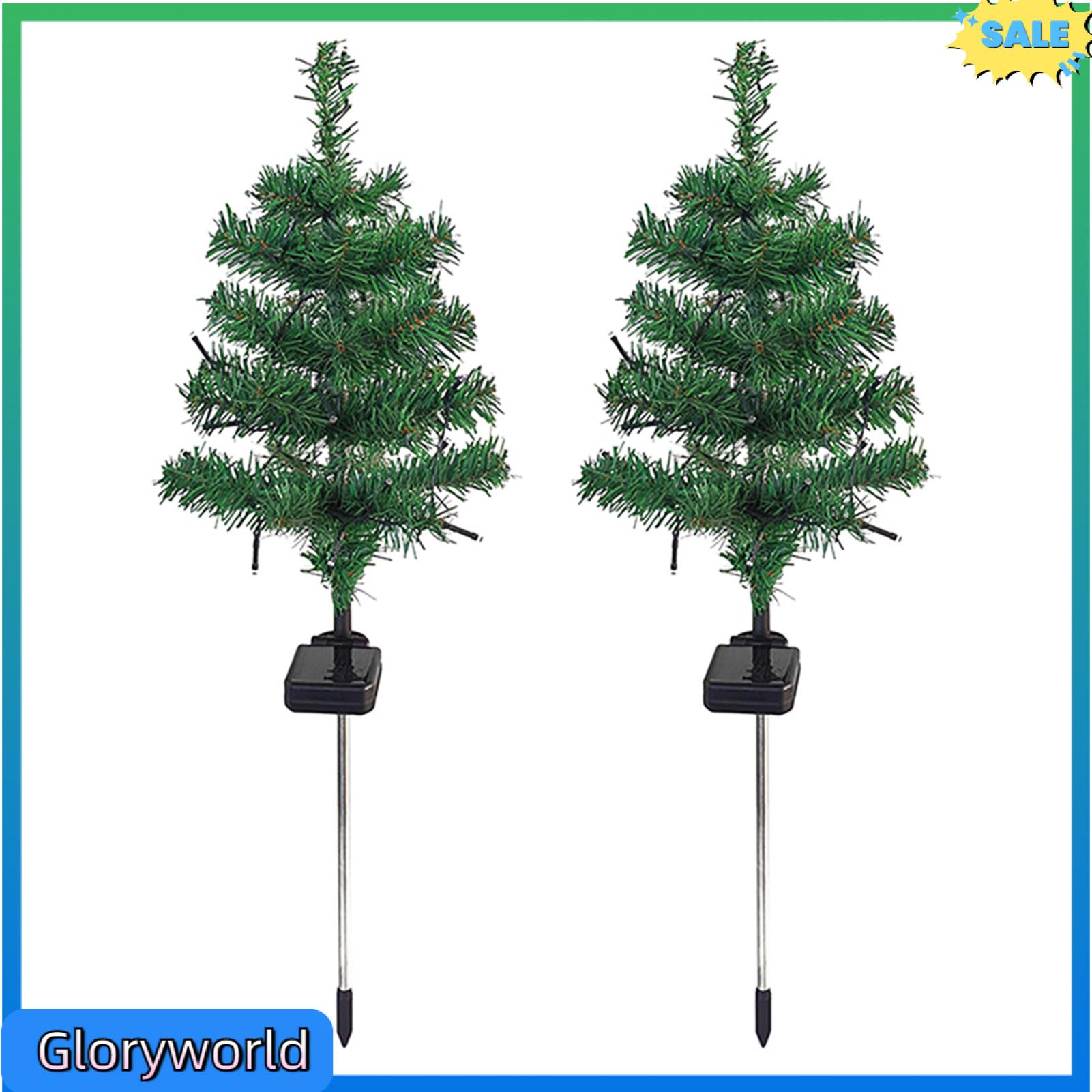 Gloryworld Cây giáng sinh trang trí sân S Năng lượng mặt trời ngoài trời đèn Cây giáng sinh bài đầy màu sắc năng lượng mặt trời Cây giáng sinh đèn cho trang trí sân vườn ngoài trời tự động On/Off kỳ nghỉ không thấm nước trang trí sân người mua của