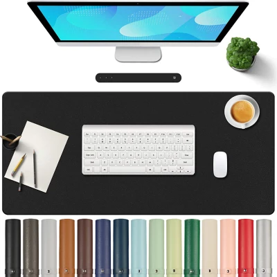 JUTBONG Modern Home Office Writing Mat Waterproof Laptop Computer Mouse Pad Keyboard Mice Mat PU Leather Desk Mat