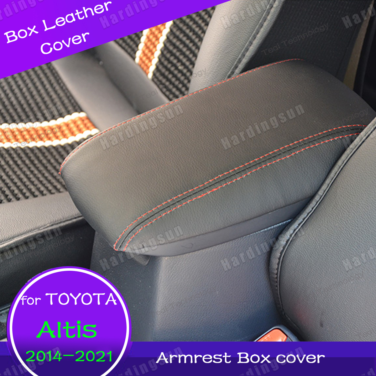 Hardingsun Seat Armrest box Cover for Toyota corolla Altis 2014 2015 2016