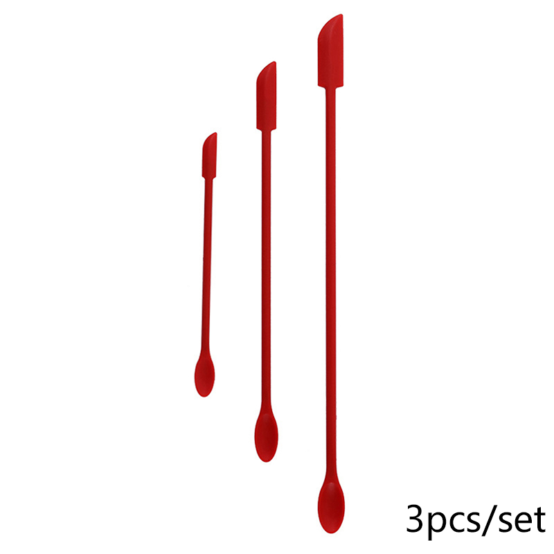 HH 3 cái kéo dài Silicone Scraper hai đầu Mỹ phẩm mứt sâu chai scraper