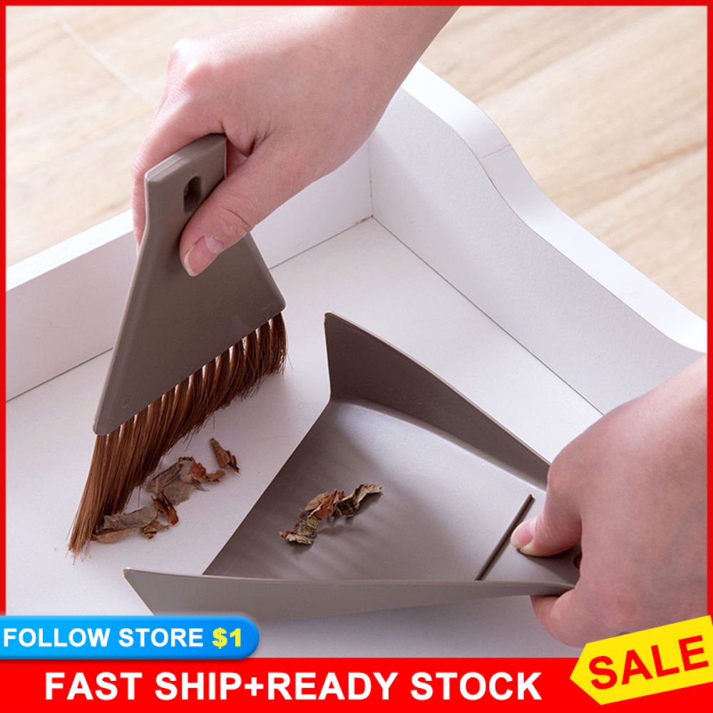 Mini Desktop Broom Dustpan Set Small Cleaning Brush Desktop Sweeper Garbage Cleaning Shovel Table Household Cleaning Tools