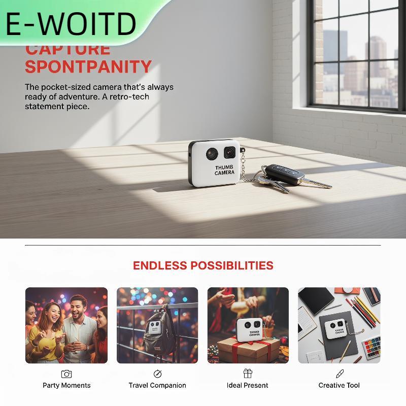 【E-WOITD】 กล้องดิจิตอลขนาด0.96นิ้วพวงกุญแจกล้องบันทึกเมมโมรี่การ์ดย้อนยุค1080P กล้องถ่ายวิดีโอขนาดเล็กมากพร้อมแฟลช ราคา 140 บาท*ส่งฟรี