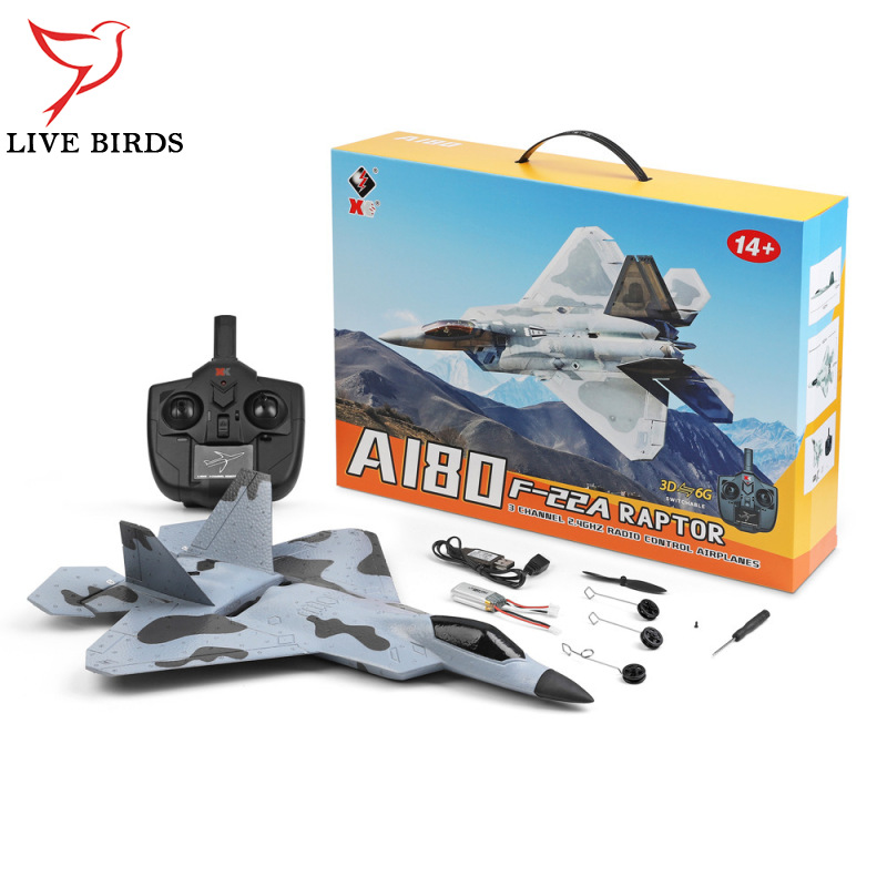 RC Plane A180 F22 Remote Control Airplane With 3D/6G Mode Spare Propeller 3 Channel Brushless RC Aircraft ราคา 2,129 บาท*ส่งฟรี
