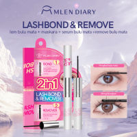MLEN DIARY lash bond dan remover bulu mata lem maskara & penghapus bulu mata palsu-tahan air dan juga tahan hingga 48 jam penghapus bulu mata dengan cepat tanpa residu maskara