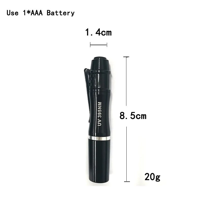 Lwrpv109tcp3 Topcom Chất lượng cao Hợp kim nhôm bút UV đèn Pin túi mini 365nm 395nm bóng đèn LED UV đèn pin để phát hiện tiền tệ