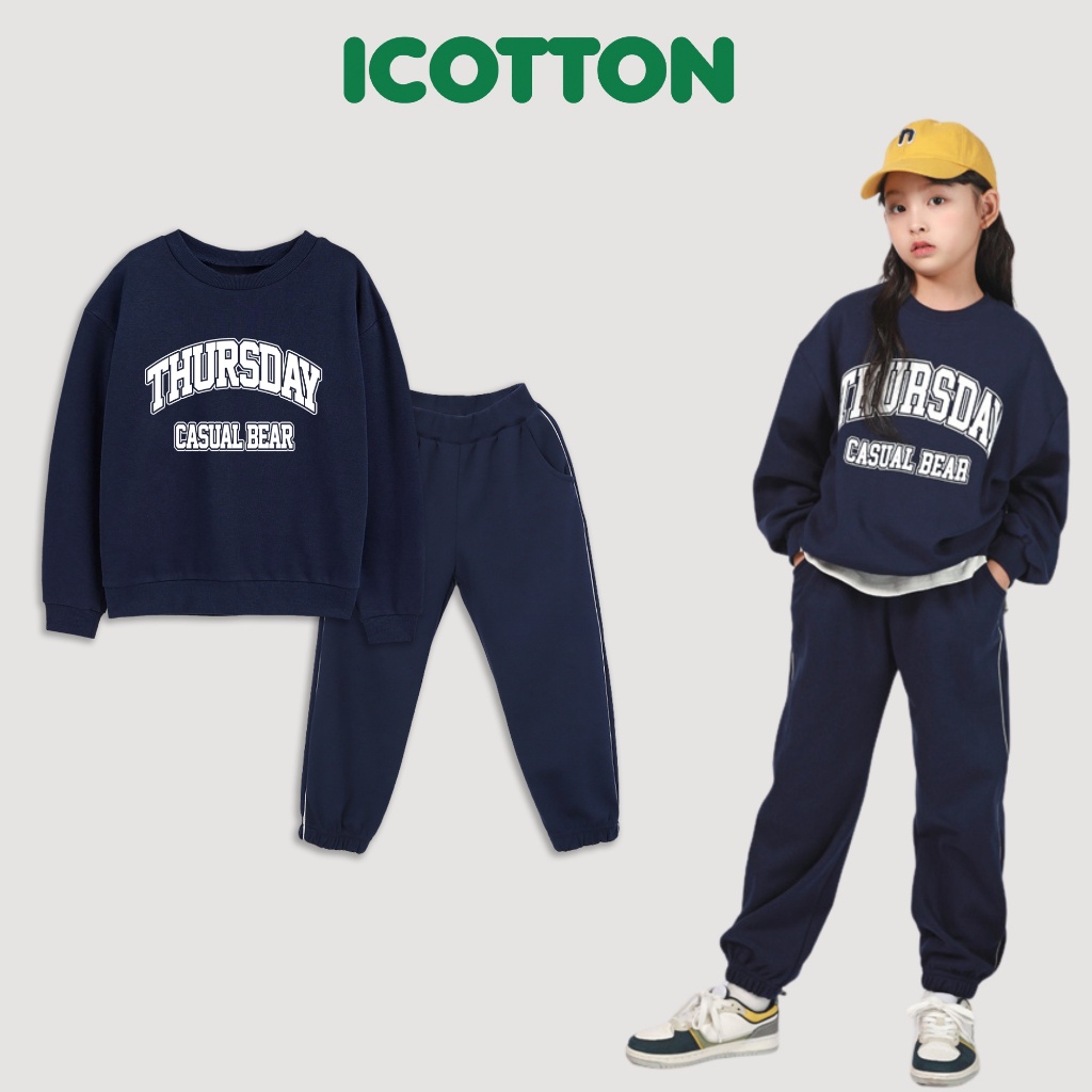 Bộ đồ thu đông icotton cho bé thursday bg246