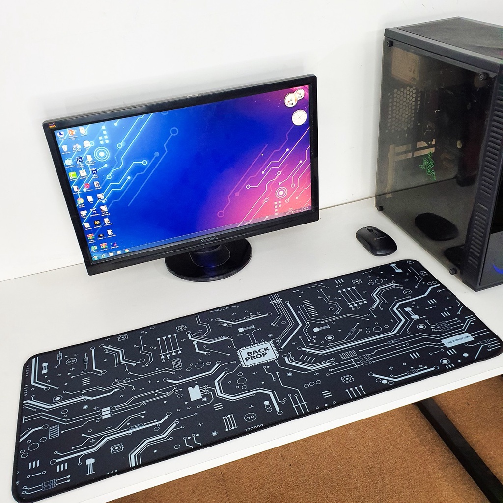 Lót chuột cỡ lớn 80x30cm dày 2mm pad gaming cỡ lớn speed bo viền chắc chắn