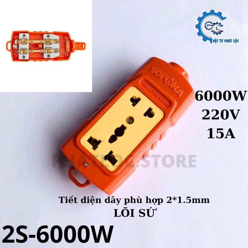 Ổ cắm điện lõi sứ chống cháy 6000W SOPOKA siêu chịu tải- 4000W Điện Quang