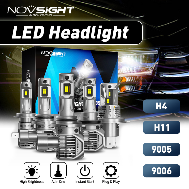 Novsight N62 Lampu LED Mobil H4 H11 HB3 HB4 22000LM High/low Kit Lampu Depan LED Sorot Tinggi Super Terang Giá 390,000 Đồng*Miễn phí vận chuyển