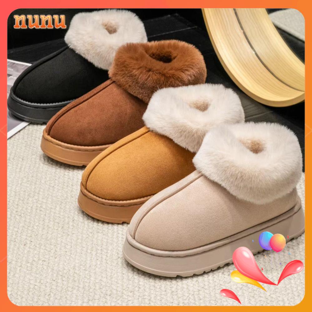 NUNU Mềm mại Giày tuyết Đồ nhồi bông Lông thú giả Giày cotton  Không trượt Giày nữ Mùa đông