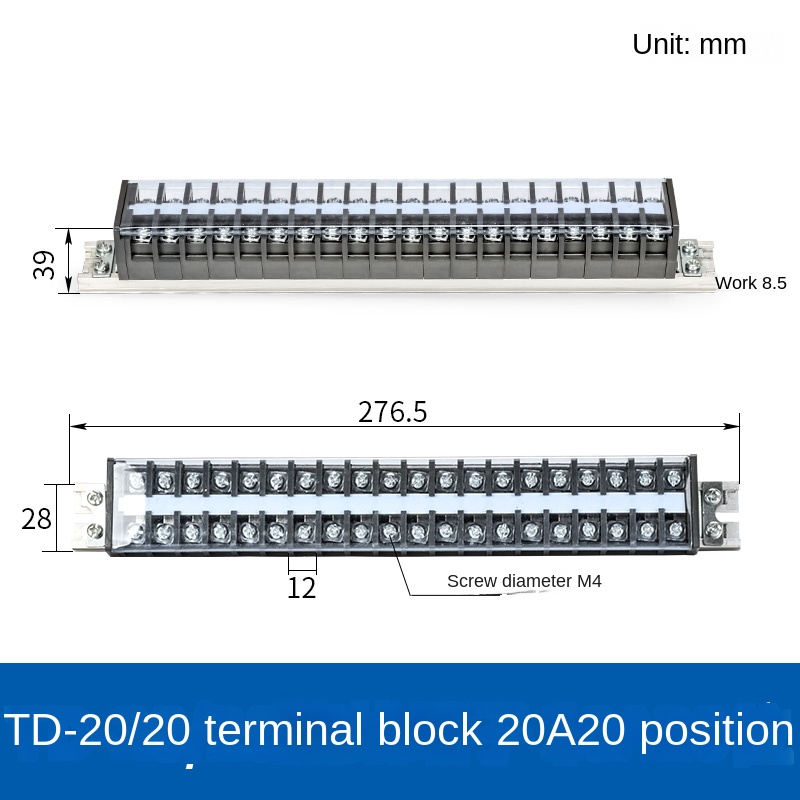 Đầu Nối Dây Điện TD 20/20 Chint | tùy chọn TD-1510 - Cài Ray, 15A/20A, domino terminal Cho Hệ Thống Điện