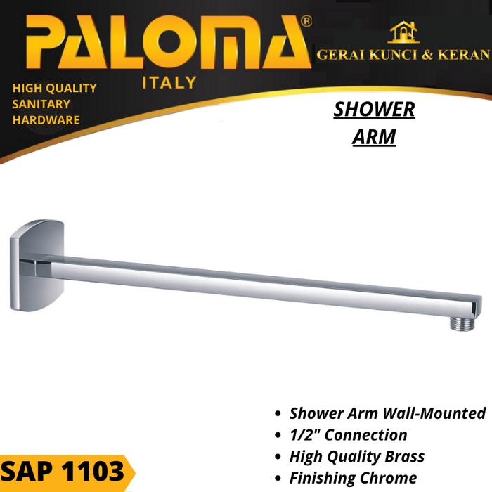 PALOMA SAP 1103 SHOWER ARM SAMBUNGAN KEPALA RAIN SHOWER BRASS CHROME Harga 1,154,000 rupiah*Gratis Ongkir