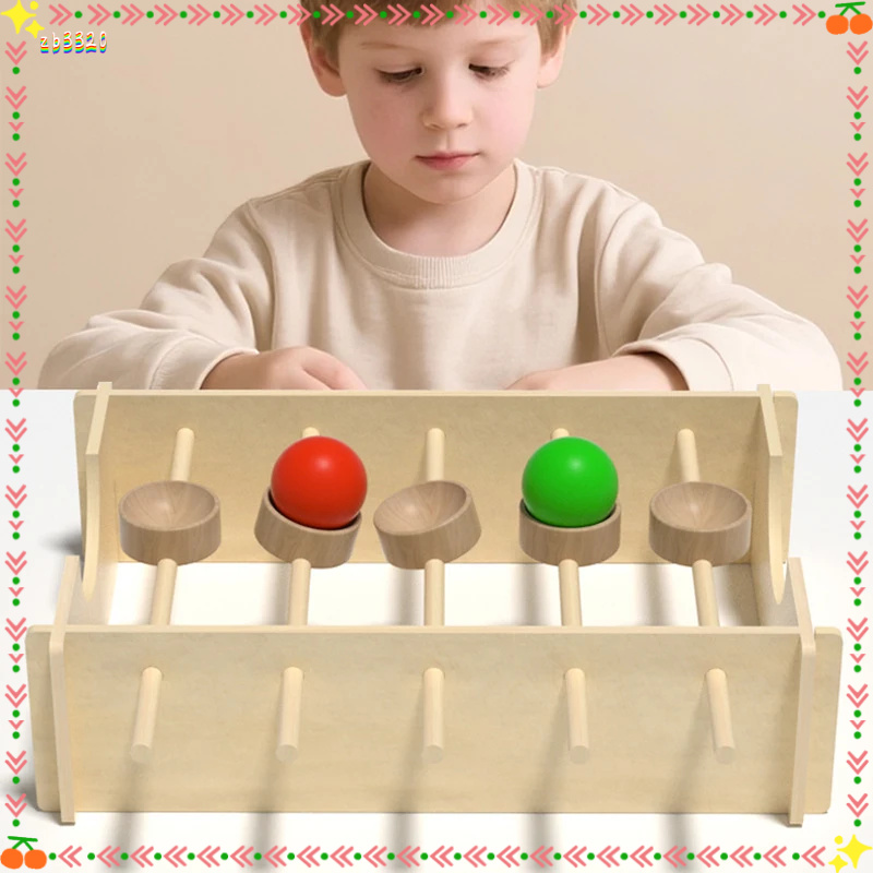 Zb Kid Balance Trainting Games DIY Wooden Rotating Rolling BallToys Kindergarten Handmade Activite Education Toy Christmas Gift