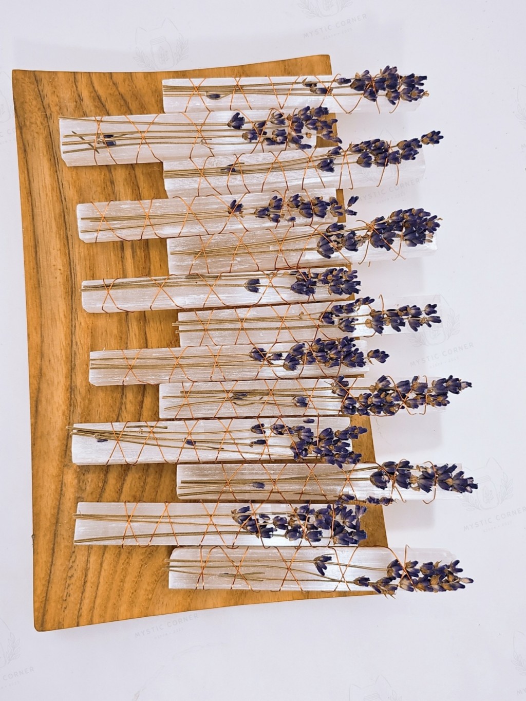 Selenite mix Lavender - thanh Selenite mix Thảo Mộc thanh tẩy, hỗ trợ giải phóng năng lượng, đá thạch anh, đá phong thủy