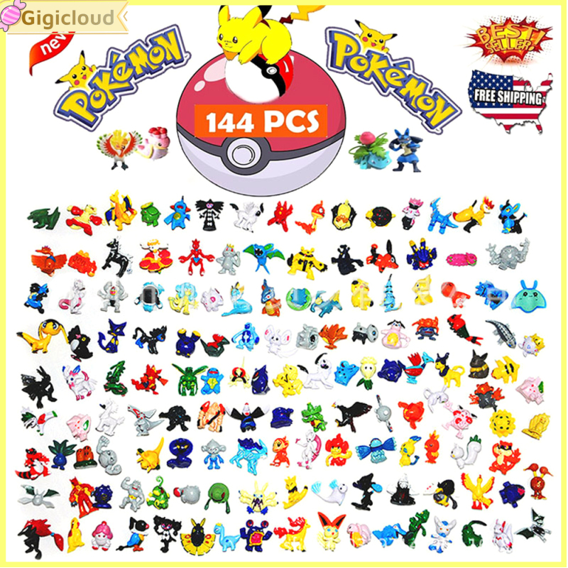 Gigicloud 🎉 144pcs Pokemon Action Figure Toys Cartoon Anime Figure Doll Model Ornaments For Children Fans Gifts ราคา 498 บาท*ส่งฟรี