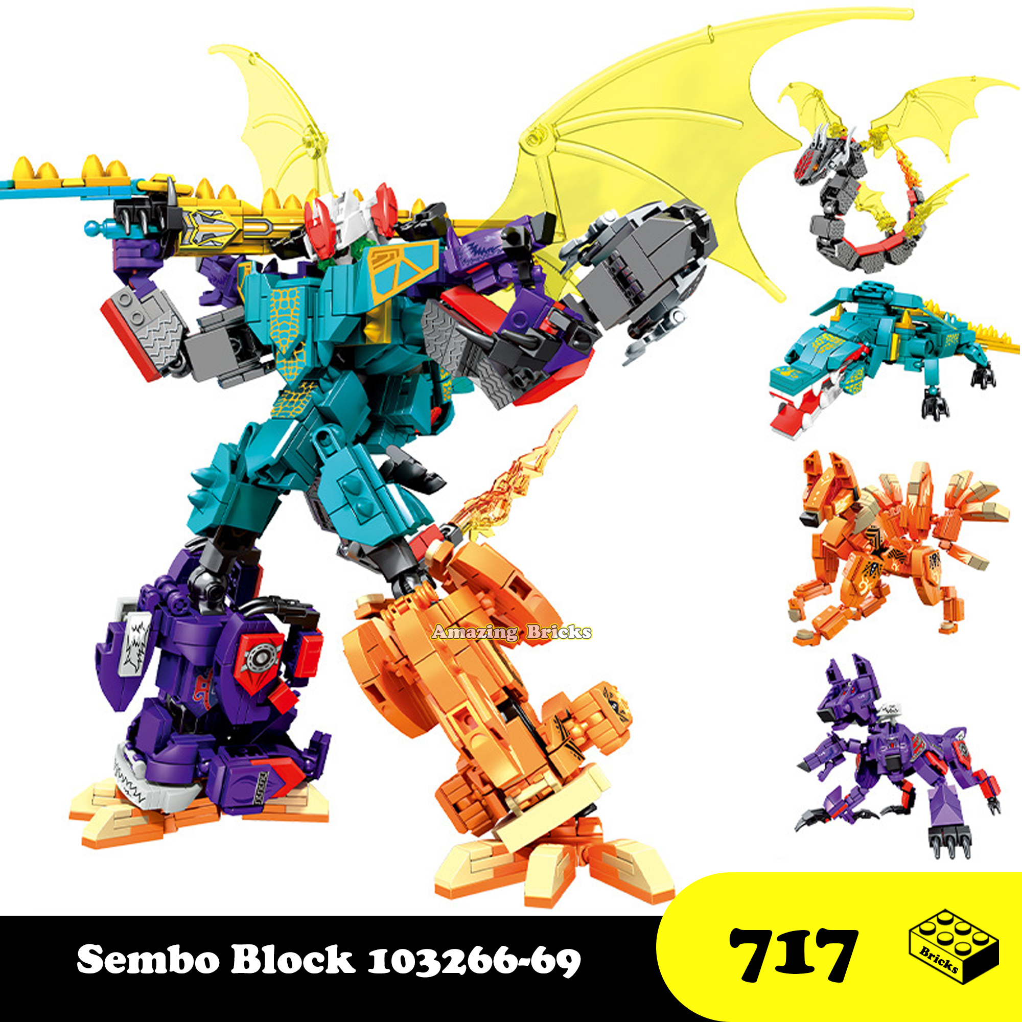 Đồ chơi Lắp ráp Robot Thú Địa ngục, Sembo Block 103266