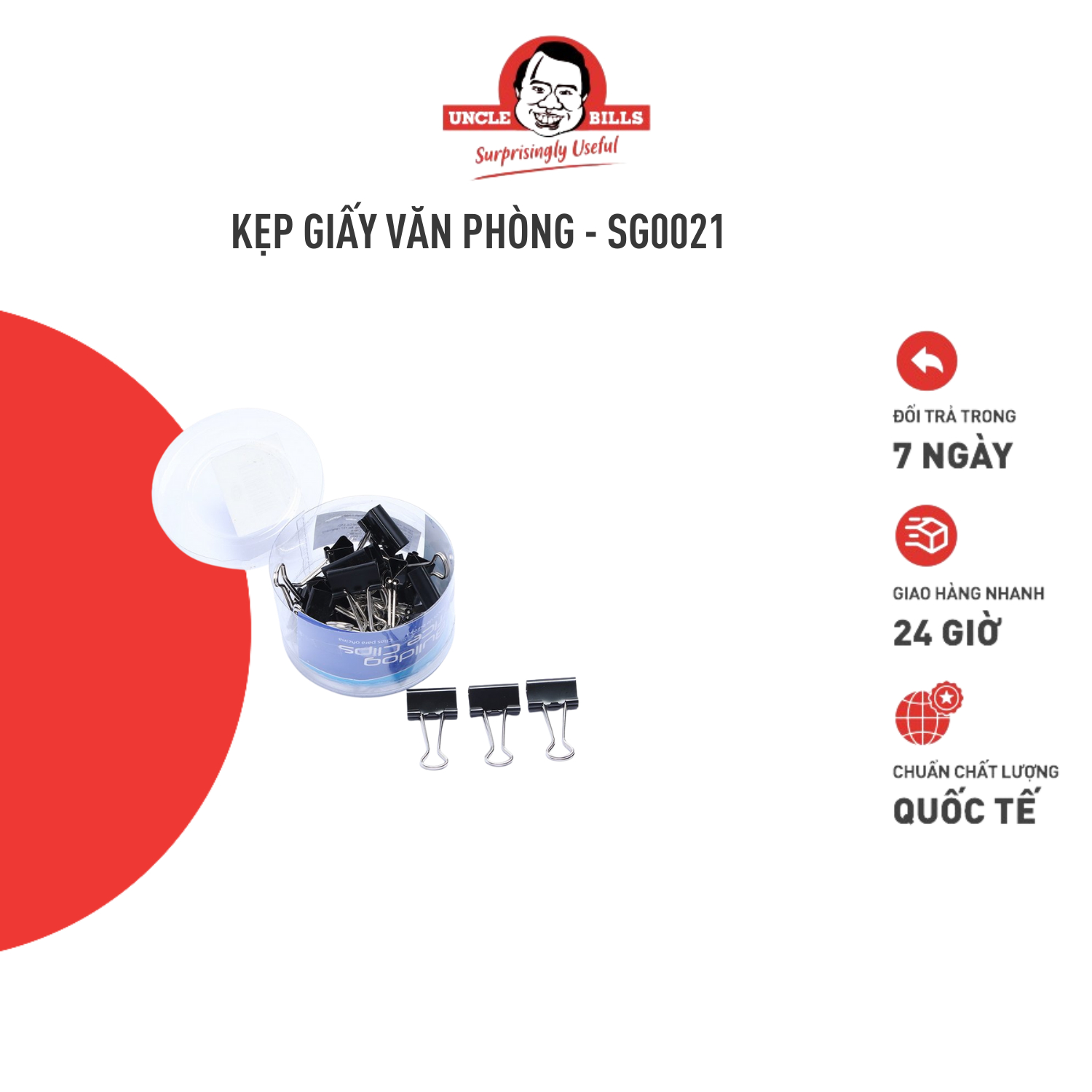 Kẹp giấy văn phòng ubl hộp 24 cái ubl sg0021n