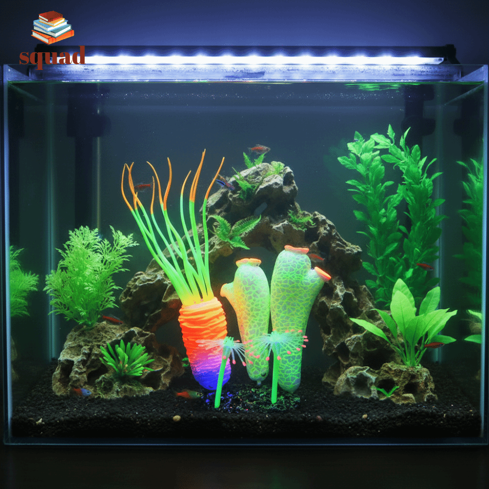 SQUAD Thực tế Mô phỏng phun nước biển Sáng Silicone Đồ trang trí nấm nhân tạo Đồ trang trí thực vật thủy sinh Đầy màu sắc Mô phỏng san hô Môi trường sống của bò sát