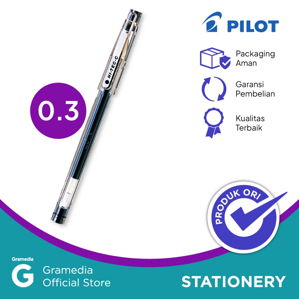 Pilot - Pulpen Hi Tec C3 Warna Hitam