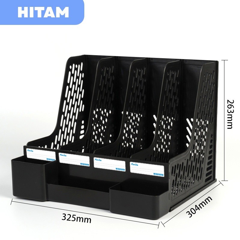 Hoptech SRBY - Rak Buku Minimalis Aesthetic Tempat Buku Desktop Organizer File Serbaguna Box File Rak Buku Sekat