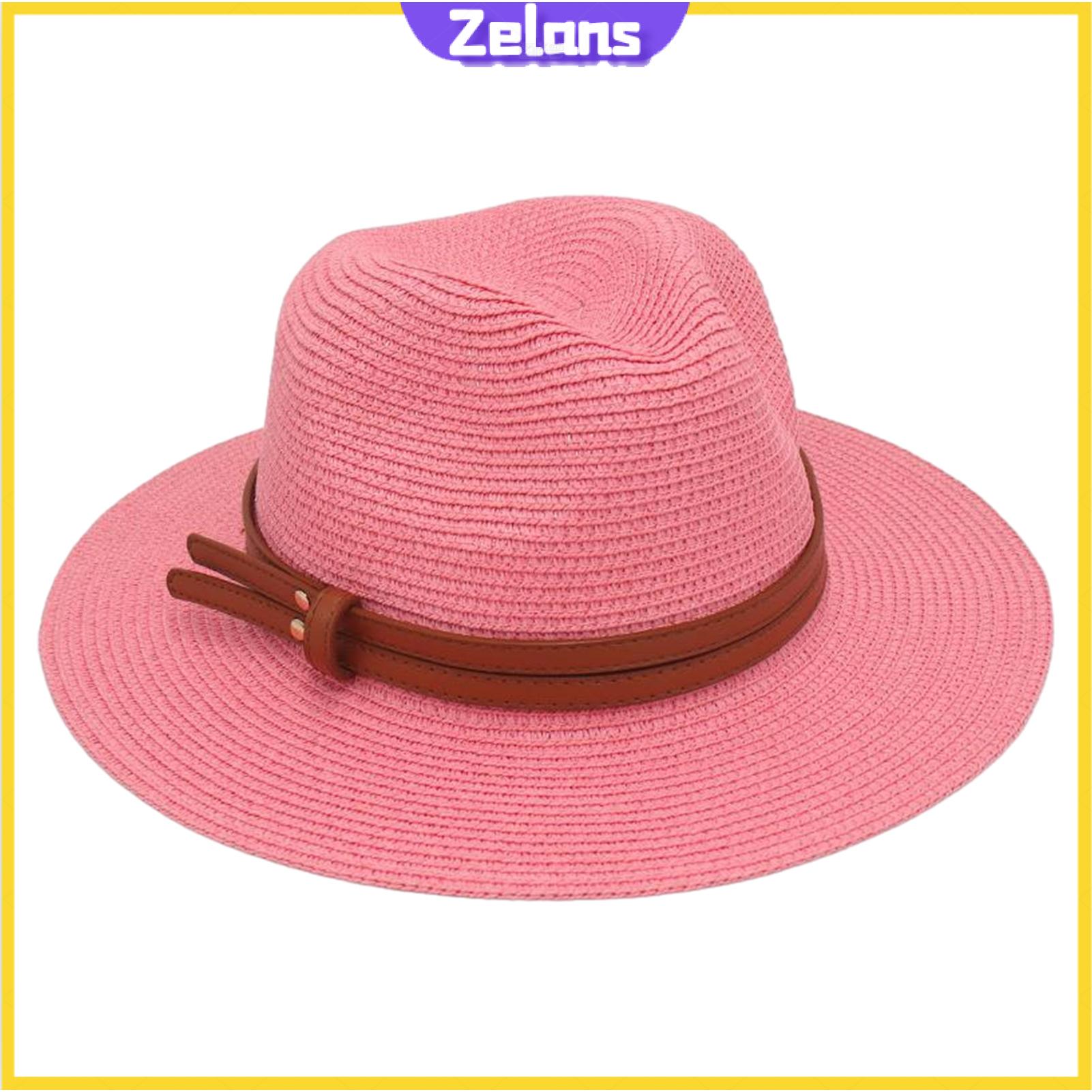 Zelans Sun Hat Upf 50 Sun Protection Hat Women’s Wide Brim Straw Hat with Faux Leather Belt – Adjustable Foldable Summer Beach Hat for Uv Protection Jazz Style Perfect for Asia Outdoors - 3