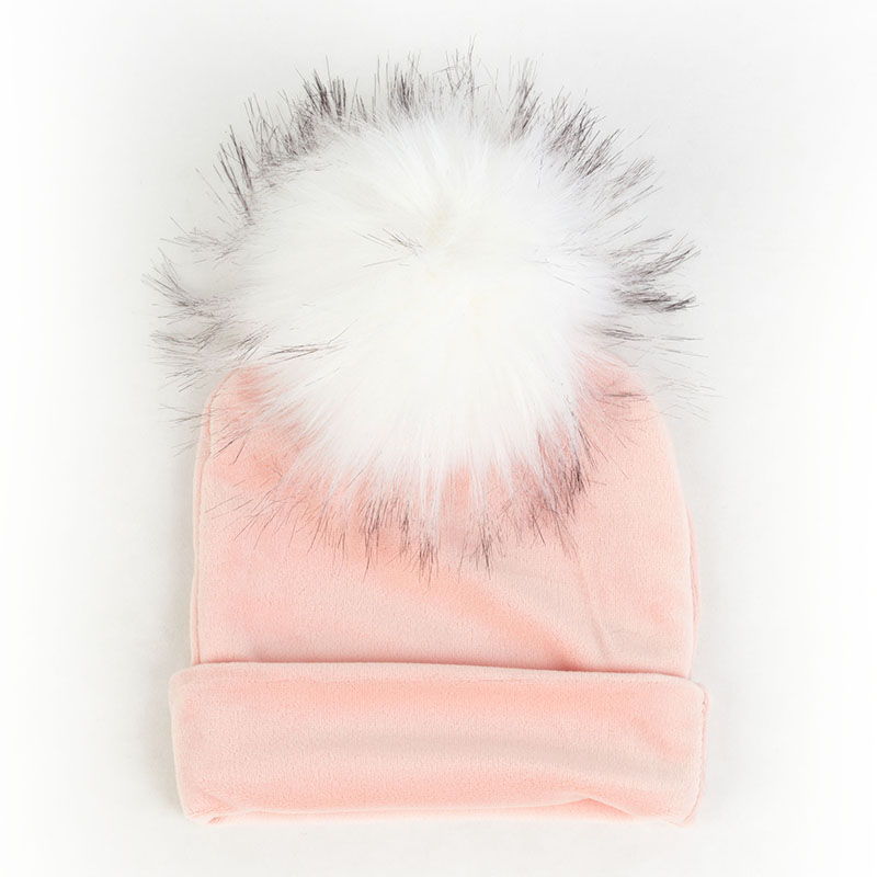 Nbhgy geebro mùa đông warme chế độ niedlichen bé mädchen jungen Samt Beanie hüte Ins solide Weichen diken flanell Babys Kinder giả pelz Pom Pom Túp lều mkjiu