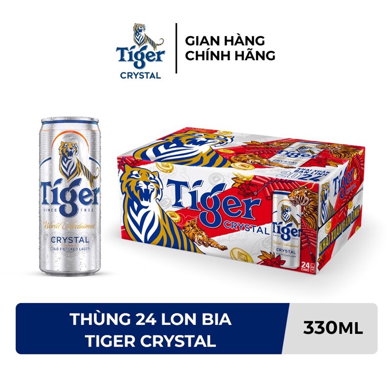 THÙNG 20 LON BIA TIGER BẠC CRYSTAL 330ML - Shop Thái Hà