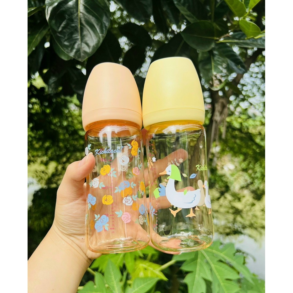 Bình Sữa PPSU Kichilachi Cổ Rộng 170ml/270ml[CÓ CẢM BIẾN NHIỆT] mẫu 2022