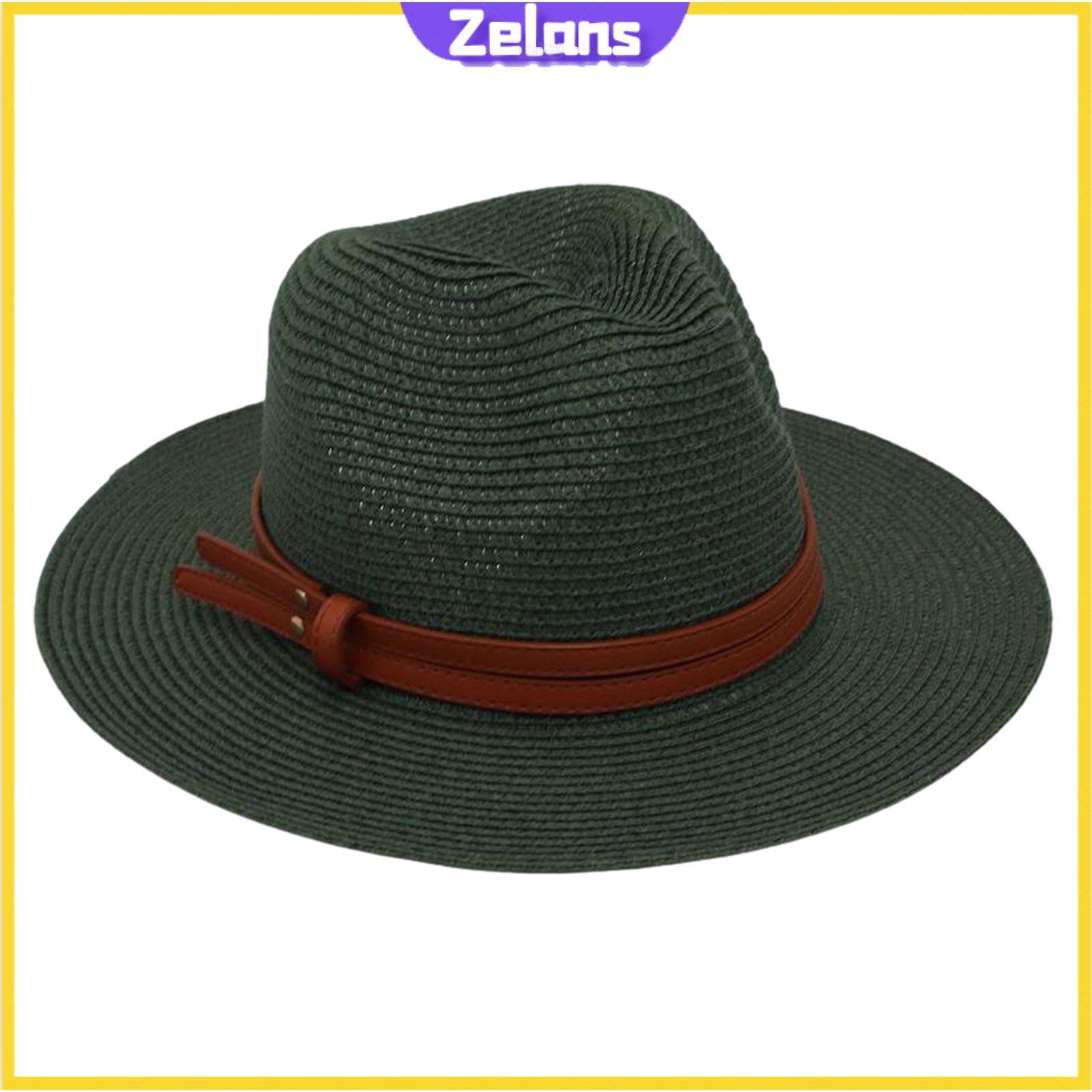 Zelans Sun Hat Upf 50 Sun Protection Hat Women’s Wide Brim Straw Hat with Faux Leather Belt – Adjustable Foldable Summer Beach Hat for Uv Protection Jazz Style Perfect for Asia Outdoors - 6
