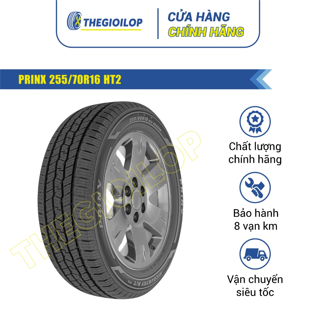 Lốp xe ô tô PRINX 255/70R16 HT2 - Lắp xe FORD RANGER XLS - Bảo hành 8 VẠN KM - Thegioilop Giá 3,754,000 Đồng*Miễn phí vận chuyển