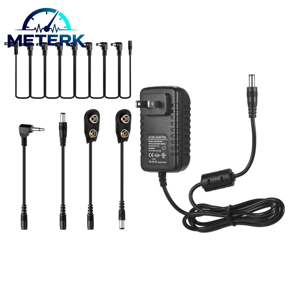 Meterk Caline CP-07B กีตาร์อะแดปเตอร์จ่ายไฟ DC 9V 1A พร้อมสายโซ่เดซี่ 8 ทิศทางกลับขั้วสายแบตเตอรี่คลิปสาย ราคา 565 บาท*ส่งฟรี