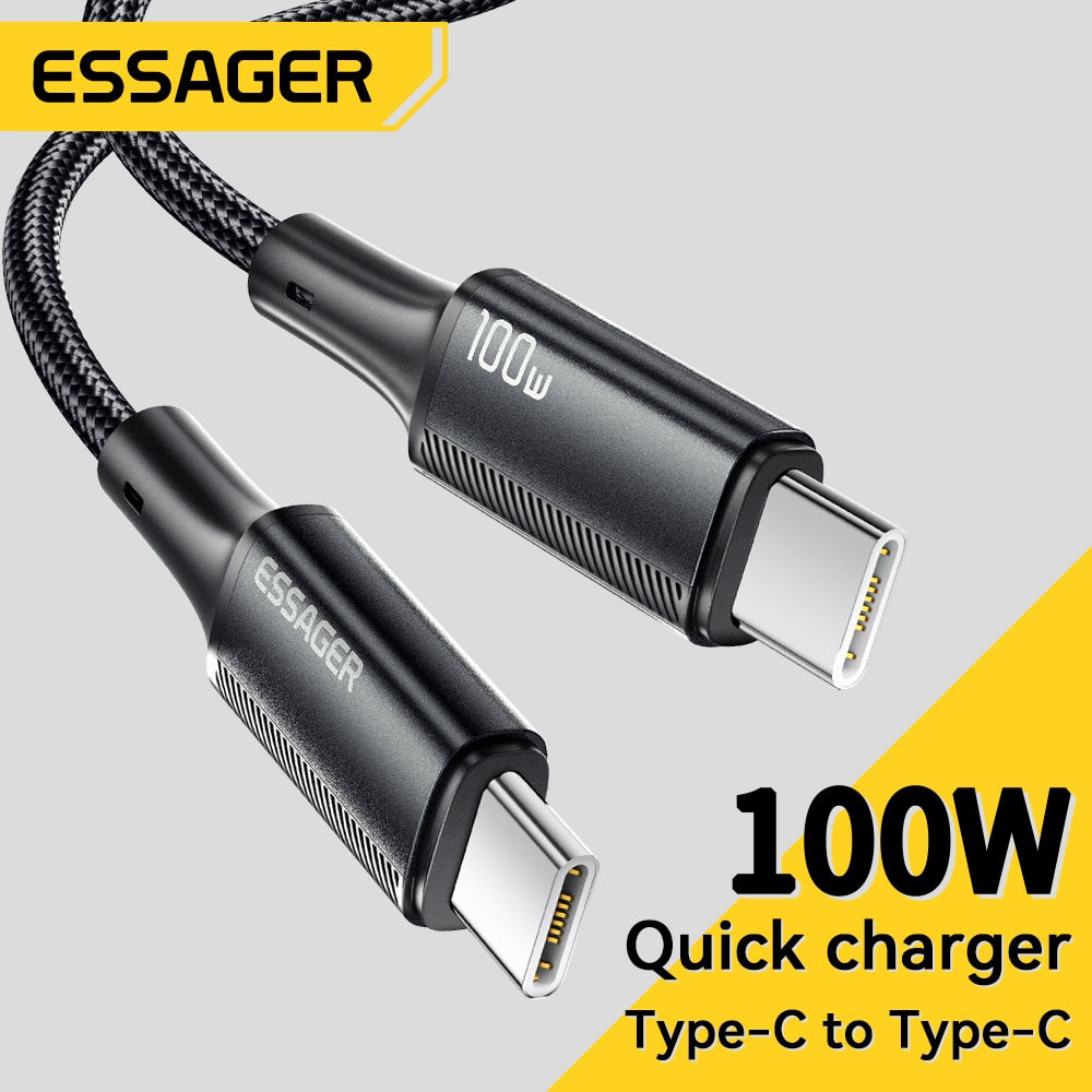 Essager loại USB C Để Loại C Cáp 100W Pd Nhanh Chóng Sạc USB C Để USB C dây sạc C Để C Dây Cho MacBook iPad Xiaomi Realme