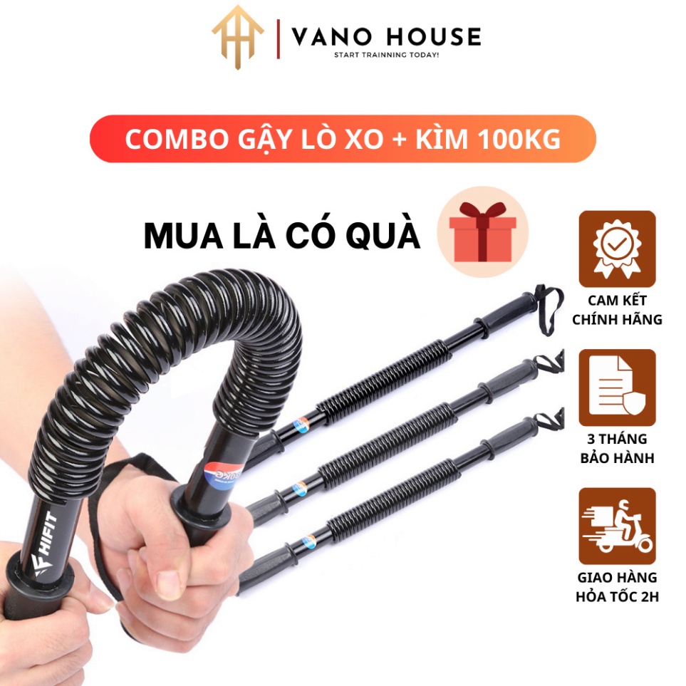 Gậy Lò Xo Bẻ Tập Cơ Tay Ngực Vai Hàng Chuẩn Lực Từ 20KG Đến 60kg Luyện Tập Thể Thao Tại Nhà