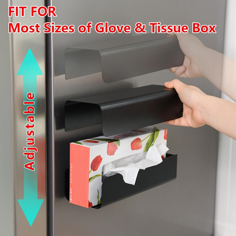 Magnetic Glove Tissue Dispenser Paper Towel Holder Wall Mount Fridge Holder for Wipes, Napkin, Bathr