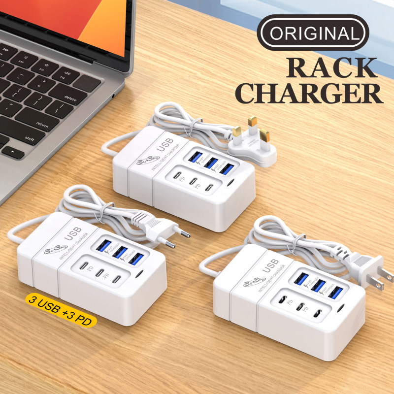 Platoon mobile phone charger 3pd3usb multi-port charging head 6usb socket 35w fast charging 3A seat charger
