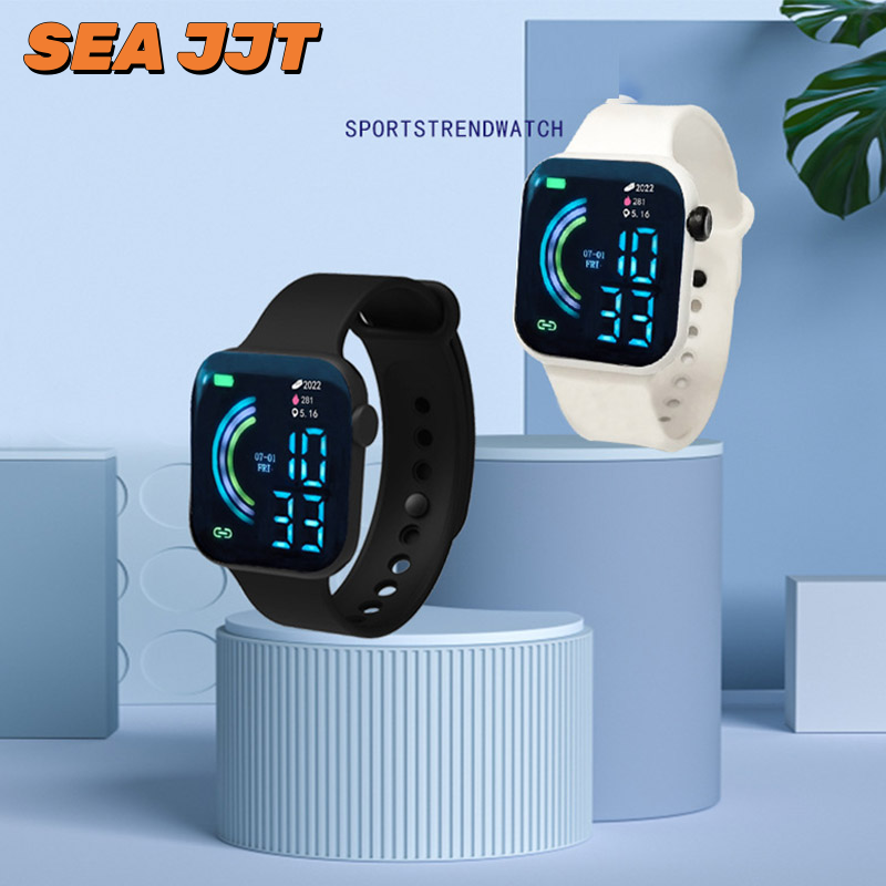 SEA JJT Đồng hồ cầu vồng Đồng hồ điện tử LED Đồng Hồ Led Thể Thao Đôi màn hình lớn cho học sinh Y1