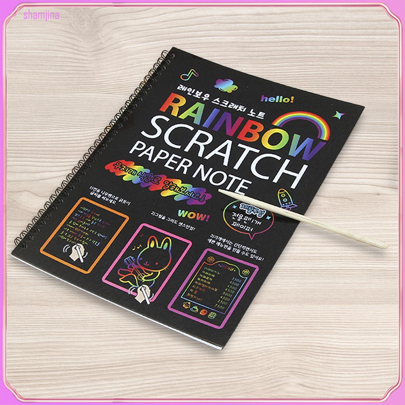 shamjina Scratch Arts Drawing Notebook Paper for Party Favor Children