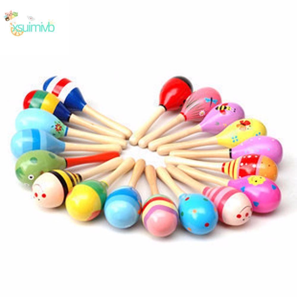 XSUIMI Colorful Cartoon Wooden Toy Infant Kids Musical Toy Wood Sand